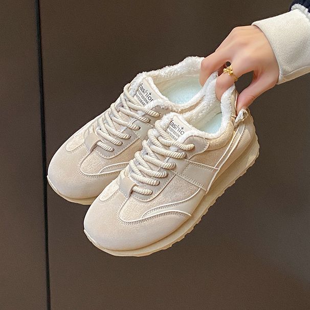 Fleece-Lined Sneakers For Women - Warm Running Shoes With Memory Foam | Winter-Proof Comfort For Jogging & Campus Life (Model JCF220-1)_vogvips.com