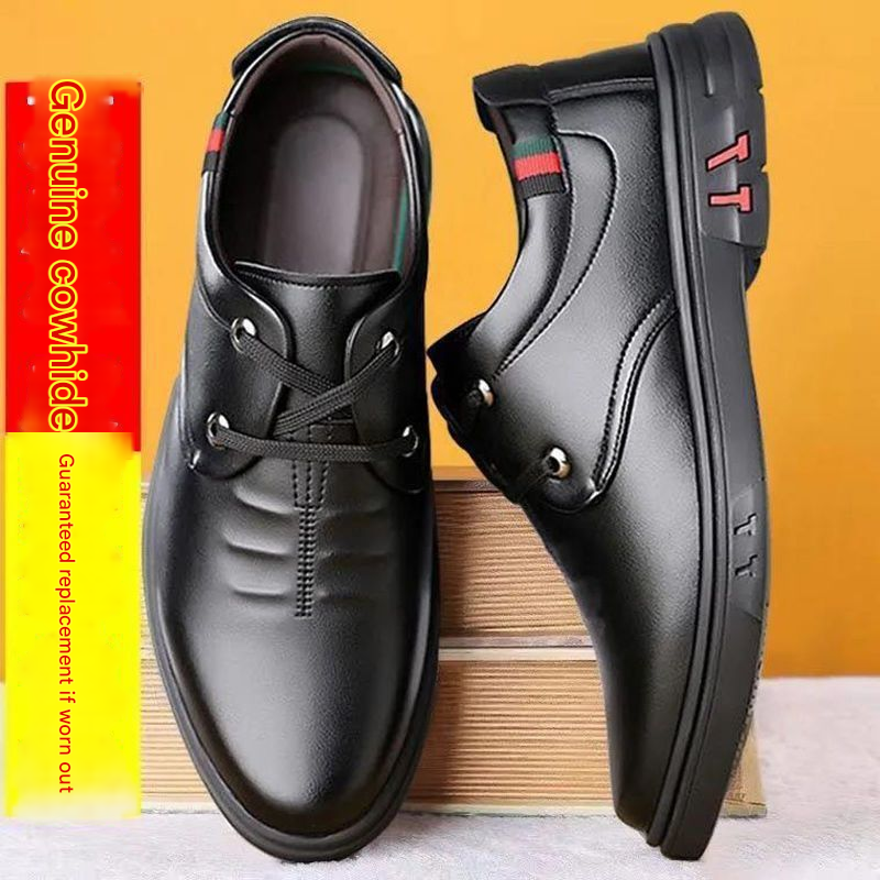 Euro Step 【100% Genuine Leather】Special Offer Suit Thick Sole Authentic Leather Men's Dad Shoes_vogvips.com
