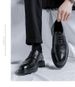 Men's Brogue Leather With Embossed Patterns, British Style, Trendy And High-end, Korean Version Suit Shoes,_vogvips.com