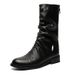 Medium Tube Thick Sole Heightening Martin Boots Retro Style Niche Design Tooling Boots Men's Boots_vogvips.com