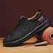 Men's Shoes: Large-Sized Hand-Stitched Casual Shoes, Soft-Soled Wide-Toe Business Leather Shoes, Men's One-Foot Bean Sho_vogvips.com