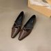 Low Heel Pointed Toe Black Single Women 2025 New Summer Flat French Style Spring Autumn Mary Jane Small Leather Shoes_vogvips.com