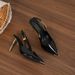 Backless Large Size Closed-Toe Sandals For Women, Summer One-Strap Retro Metal Buckle Pointed Toe Thin Heel Apricot High_vogvips.com