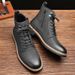 Vintage boots for men with mid-top gray work boots for men_vogvips.com