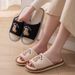 Linen Slippers For Women, Spring And Autumn, Cartoon Style, Home Use, Silent, Breathable, Cute Couple's Indoor Slippers, Men's All-season Slippers_vogvips.com