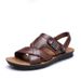 Men’s Shoes Summer New Men's Sandals Men's Trendy Genuine Leather Beach Shoes Large Pier Layer Cowhide Casual Men's Sandals_vogvips.com