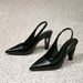 Women's Shoes Black High Heels Mule Sandals Fashion Party Evening Pointed Simple Back Empty High Heel Sandals_vogvips.com