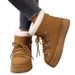 Women's Winter Snow Boots With Cross Strap Design, Thick Fur Lined, Non-Slip Rubber Sole, Short Shaft, Comfortable (Black, Beige, Camel)_vogvips.com