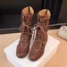 Women Boxing Boots Sheepskin Version ~ Niche Flat Belt Boxing For Women With 5Cm Hidden Heel, Back Zip Martin Boots, Western Hunting Duck_vogvips.com