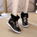 Rabbit Fur Inner Height Increasing Women's Autumn Winter New Warm Cotton Thick Sole Wedge Double Zipper Casual White_vogvips.com