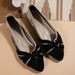 Women's Breathable Knit Slip-On Flat Shoes With Bowknot - Lightweight Comfortable Work Loafers For Women (Black, Navy, Beige, Brown, Orange)_vogvips.com