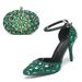 Women's Shoes Stiletto Combination Banquet Pointed Low Top Solid Color Wedding Diamond High Heels_vogvips.com