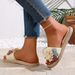 Women's Fashionable Summer Cloth Flower Three-Flower Outdoor Wear-Resistant Non-Slip Flat Beach Sandals Women's Flip-Flops_vogvips.com