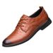 First Layer Shoes Formal Leather Shoes Men's Work Lace-up Shallow Mouth Men's Shoes_vogvips.com