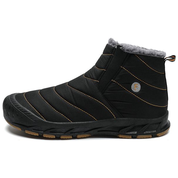 Men's Cotton Shoes With Plush Warm Snow Boots, High Top Couple's Casual And Fashionable Hiking Shoes_vogvips.com