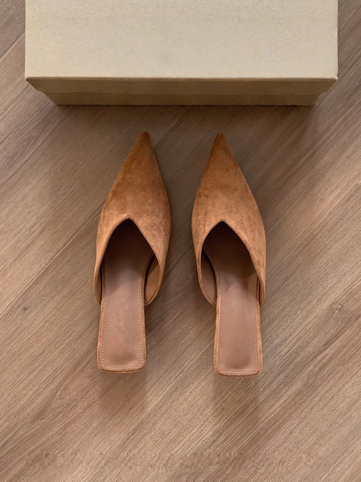 3cm Elegant Closed-Toe Half Slippers For Women, 2025 New Summer Style, Thin Heel Pointed Toe Sandals_vogvips.com