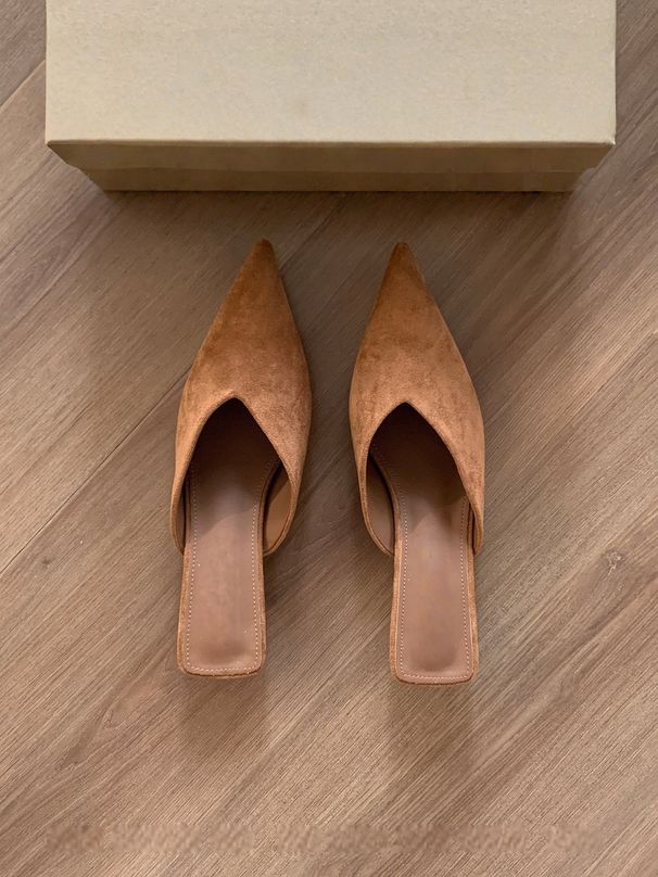 3cm Elegant Closed-Toe Half Slippers For Women, 2025 New Summer Style, Thin Heel Pointed Toe Sandals_vogvips.com