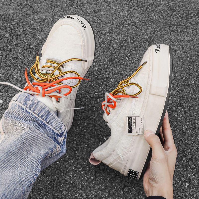 Men's Shoes New Style Couple Niche Low Top Men's Shoes National Trend Raw Edge Sports Casual Skateboard Shoes_vogvips.com