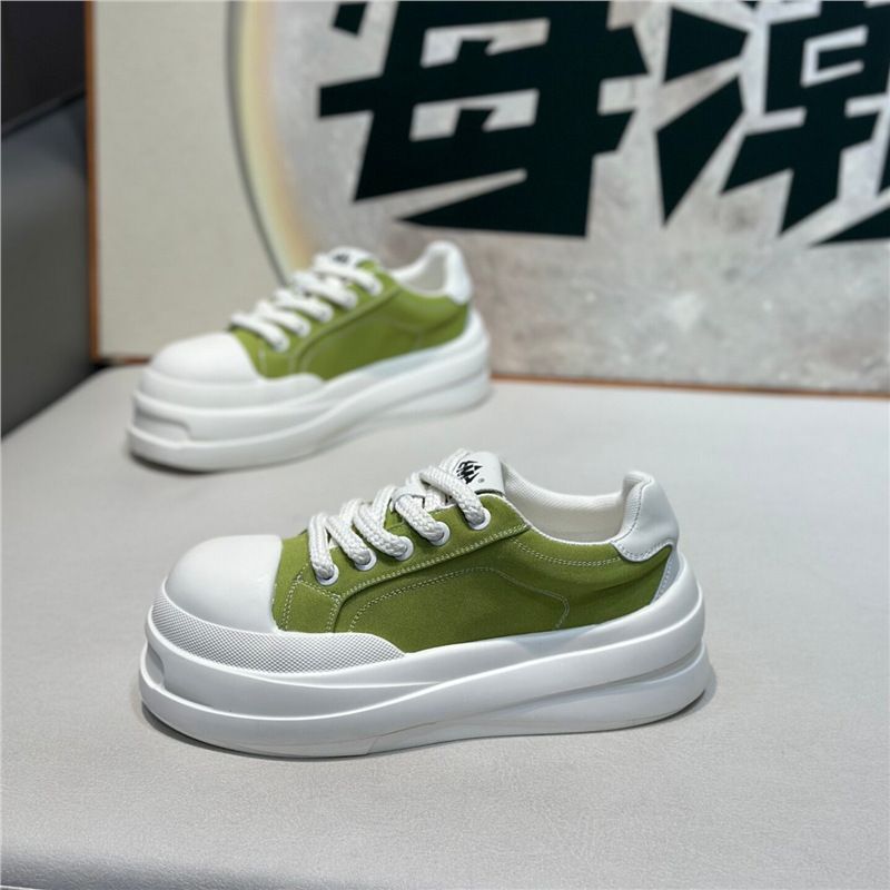 Trendy Men's Shoes, New Spring Model, Low-Top Fabric Upper, Lightweight, Comfortable, Casual, Thick-Soled, Korean Style,_vogvips.com