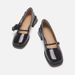 Rose Square Toe Mary Jane Shoes Retro Patent Leather One Strap Thick Heel Flat Shoes Women's Medium Heel Small Leather Shoes_vogvips.com