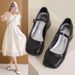 Women's With Soles Thick Heels, Silver Mary Jane Square Toe 2025 Spring And Autumn New Small Leather Shoes, Women's_vogvips.com
