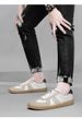Dexun Shoes Men's Shoes Breathable Little White Shoes Flat-soled Canvas Sports And Leisure Hollow Mesh Board Shoes_vogvips.com