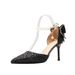 Women's Shoes Pointed Toe Stiletto Heels With Rhinestone Bow Detail Glitter Evening Pumps For Party & Daily Wear_vogvips.com