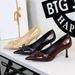 9567-1 European And American Style Retro Patent Leather High-heeled With Pointed Toe, Shallow Cut, Bow Decoration,_vogvips.com