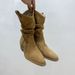 Zhao Lusi Same Style Western Cowboy Slightly Distressed Fashion Slimming Chunky Heel Pointed Toe Slouch Boots For Women_vogvips.com