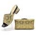 Stylish women's wedding shoes with a diamond pressed floral print party shoe bag set_vogvips.com