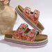Rhinestone Platform Sandals Women's Double Buckle Cork One Strap Summer New Style Plus Size Size 43_vogvips.com