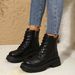 Women's Winter Faux Fur Lined Chunky Heel Martin Boots - Round Toe, Side Zipper, Comfortable & Stylish_vogvips.com