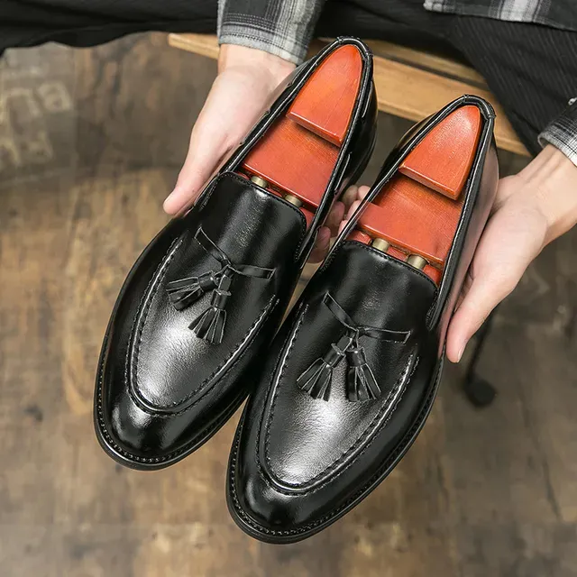 Classic Men's Casual Loafers Driving Moccasin Fashion Male Comfortable Autumn Leather Men Lazy Tassel Dress Shoes_vogvips.com