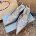 Anchor Letter Triangle Logo Heel Pointed Women's Stiletto Sandals Open Back Closed Toe High Heels_vogvips.com