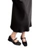 Silver Single Shoe Women's Autumn 2025 New Bow French Evening Style Temperament Fairy Matching Skirt Thick Heel Mary_vogvips.com