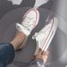 One Foot Heel Free Breathable Mesh Canvas For Women Summer New Mixed Style Board Shoes_vogvips.com
