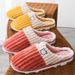 Bebealy Winter Plush Couple Cotton Slippers Confinement Soft Women Cotton Slippers Warm Non-slip Plush Home Men Cotton Slippers_vogvips.com