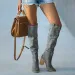 Womens Fashionable Casual Retro Long Knee Denim Square High Heels Boots Bottes Womens Botas De Mujer Atos 240911_vogvips.com