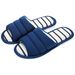 Shevalues Open Toe House For Women Men Indoor Soft Simple Stripes Cotton Shoes Autumn Memory Foam Bedroom Flat Slippers_vogvips.com