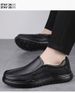 Casual Leather Shoes Men's Round Head Leather Men's Shoes Non-slip Loafers Dad Shoes_vogvips.com