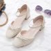 High Heels Women's Skirt Bag Head Sandals Women's Thick Heel Fairy Style One-word Buckle Medium Heel Single Shoes_vogvips.com
