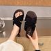 Flat-soled Casual 2026 Soft-soled Outdoor Vacation New Anti-slip With Cross Straps, Retro Style Summer Slip-on Sandals_vogvips.com
