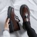 2025 Trendy Casual Comfortable Leather With British Round Toe, One Foot On Korean Version Le Fu Shoes, Thick Soled Men's_vogvips.com
