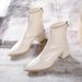 Genuine For Women 2022 New Soft Leather Spring And Autumn Single Pointed Toe 32 Fashion Chunky Heel Short Tube Back_vogvips.com