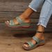 Plus-size 2025 Retro Non-slip Foreign Trade One-strap Wedge Heel Round-toe Cross-border Women's Sandals New Style_vogvips.com