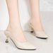 Soft Leather Fashion New Trendy Single High Women's Stiletto Pointed Toe Kitten Mid Heels Professional Work Shoes Black_vogvips.com