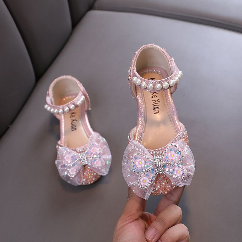 Lady Baby Girl Girl Princess Butterfly Diamond Single Shoe Leather Shoes Dance Show Shoes Sandals_vogvips.com