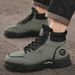 High-Top Martin Boots For Men, Autumn Work Shoes, Trendy Versatile Men's British-Style Thick-Soled Short Boots_vogvips.com