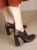 Sharp Pointed Front Zipper Soft Leather Deep Mouth Single Shoe Young Children, New British Style Versatile Shoes For_vogvips.com