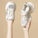's Popular Retro Casual Sneakers, Height-increasing Versatile Everyday Shoes, Gray Women's Mesh Thick-soled Dad Shoes_vogvips.com